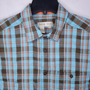 Territory Ahead Shirt Mens Large Plaid Blue, Red Cotton Long Sleeve Button Up